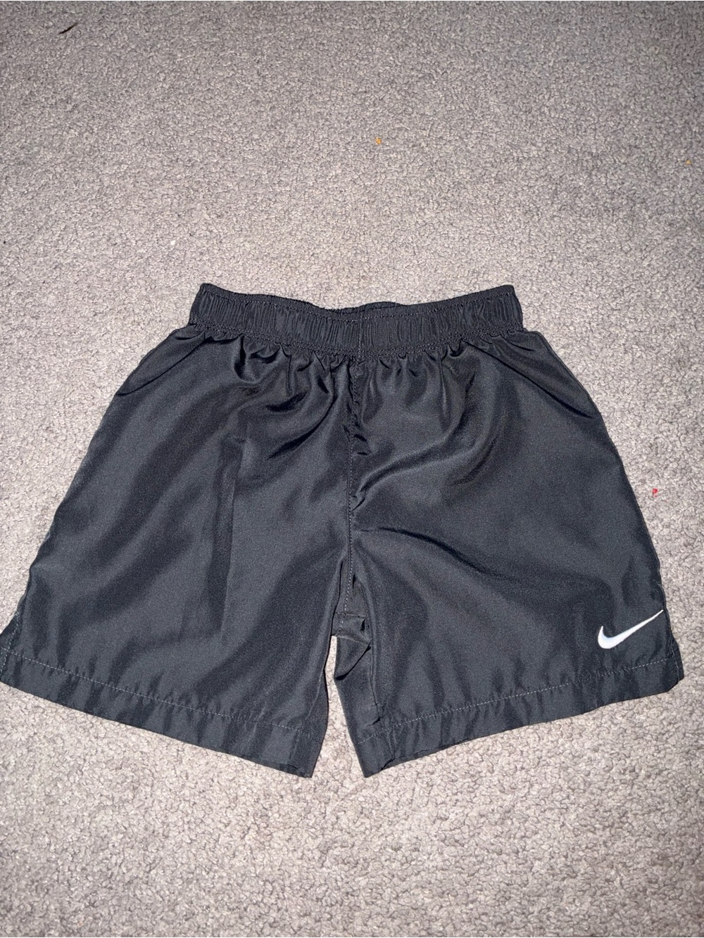 Nike Black Dri-FIT Kids Athletic Shorts with White Swoosh